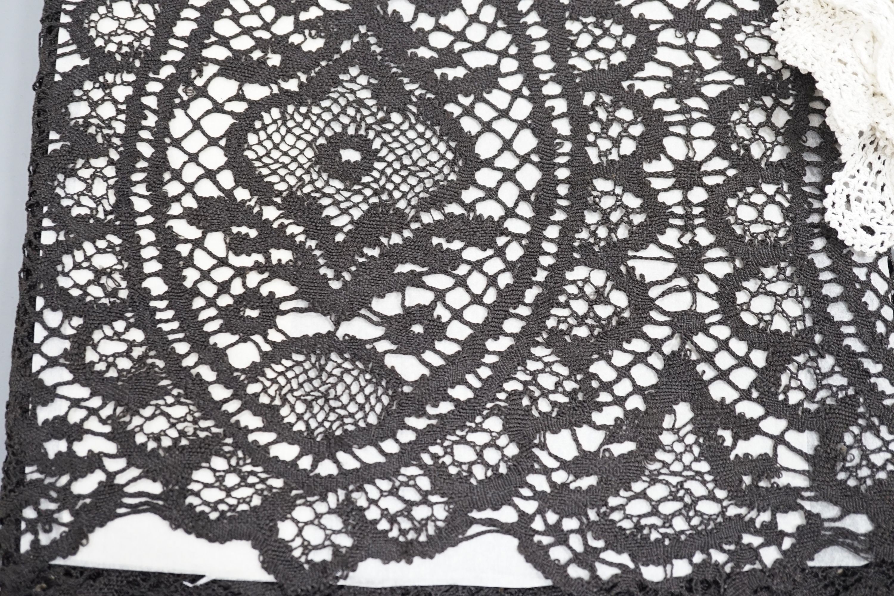 A collection of 19th century hand made bobbin lace and other handmade collars and trimmings, including Honiton, Irish crochet.